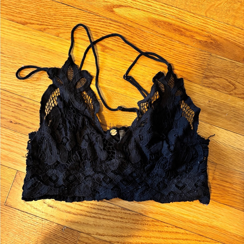 Free People Black Lace Bralette